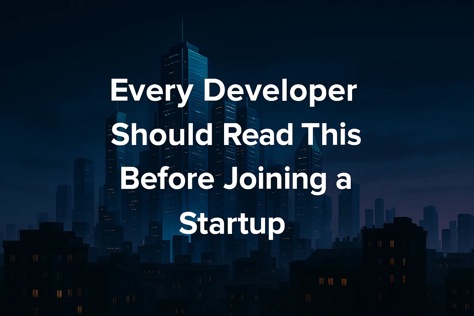 Every Developer Should Read This Before Joining a Startup